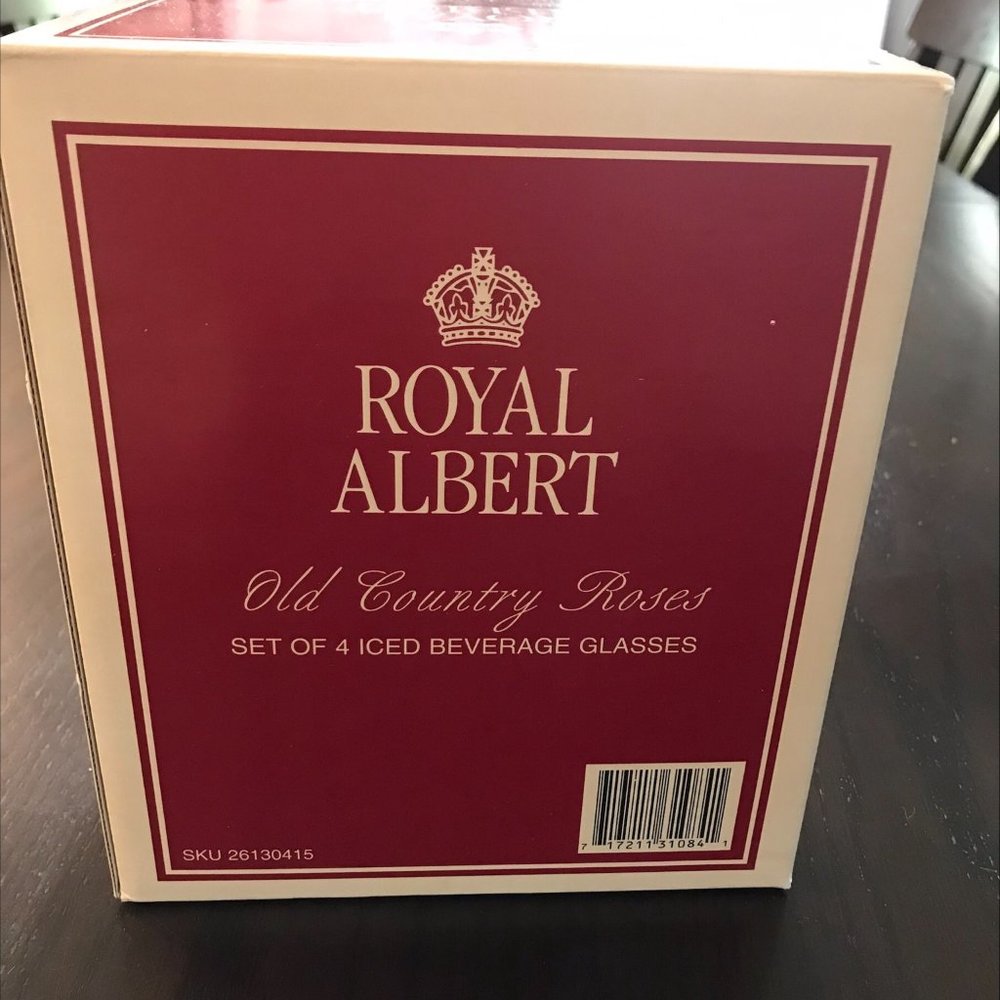ROYAL ALBERT OLD COUNTRY ROSE ICE GLASS. SET OF 4 - Picture 5 of 5